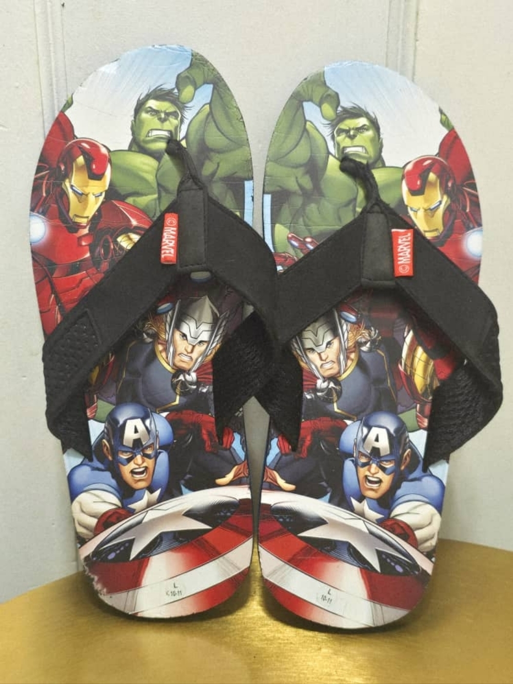 Marvel Black Multicolor Avengers Flip-Flops